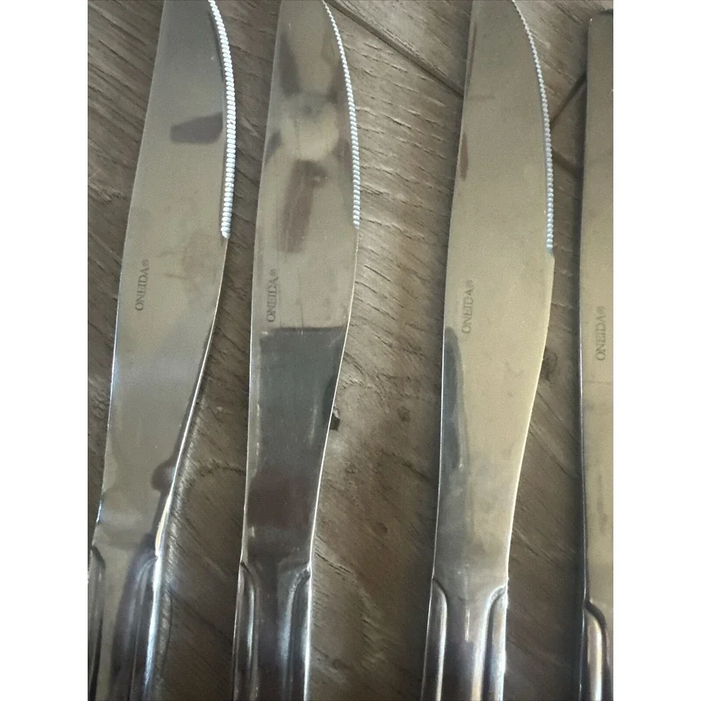 5 Oneida‎ Temple Stainless Flatware Solid Outline Dinner Knife